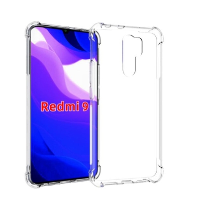 Picture of For Xiaomi Redmi 9 Transparent 6D Crystal silicone Bumper case antiShock corner Clear back cover