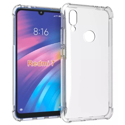 Picture of For Xiaomi Redmi 7 Transparent 6D Crystal silicone Bumper case antiShock corner Clear back cover