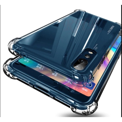 Picture of For Infinix Hot 10s Transparent 6D Crystal silicone Bumper case antiShock corner Clear back cover