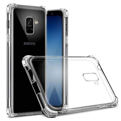 Picture of For Samsung Galaxy J6 Transparent 6D Crystal Silicone Bumper Case Antishock Corner Clear Back Cover - Phone Back Cover