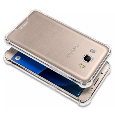 Picture of For Samsung Galaxy J5 2016 Transparent 6D Crystal silicone Bumper case antiShock corner Clear back cover