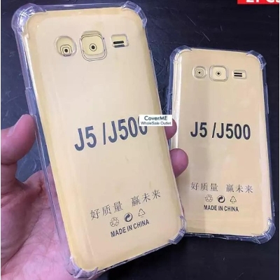 Picture of For Samsung Galaxy J5 Transparent 6D Crystal silicone Bumper case antiShock corner Clear back cover