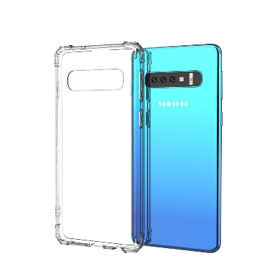 Picture of For Samsung Galaxy S10 Transparent 6D Crystal silicone Bumper case antiShock corner Clear back cover