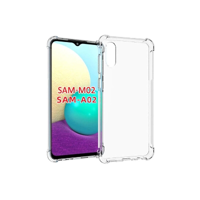 Picture of For Samsung Galaxy A02 Transparent 6D Crystal silicone Bumper case antiShock corner Clear back cover