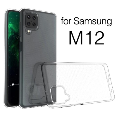 Picture of For Samsung Galaxy M12 Transparent 6D Crystal silicone Bumper case antiShock corner Clear back cover