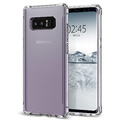 Picture of For Samsung Galaxy Note 8 Transparent 6D Crystal silicone Bumper case antiShock corner Clear back cover