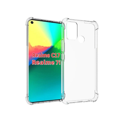 Picture of For Oppo Realme C17 Transparent 6D Crystal silicone Bumper case antiShock corner Clear back cover