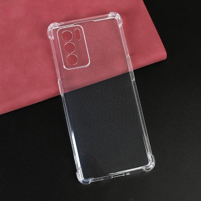 Picture of For Oppo A16 Transparent 6D Crystal Silicone Bumper Case Antishock Corner Clear Back Cover - Phone Back Cover