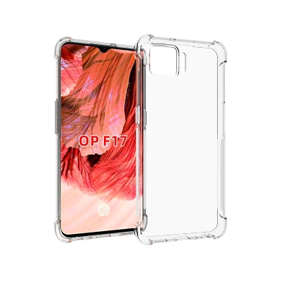 Picture of For Oppo F17 Transparent 6D Crystal silicone Bumper case antiShock corner Clear back cover