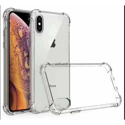 Picture of For iPhone X Transparent 6D Crystal silicone Bumper case antiShock corner Clear back cover