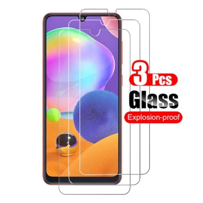 Picture of 3Pcs Glass For Samsung Galaxy M31 Screen Protector Full Water Color Transparent Tempered Glass