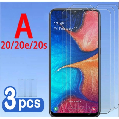 Picture of 3Pcs Glass For Samsung Galaxy A20 Screen Protector Full Water Color Transparent Tempered Glass