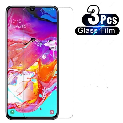 Picture of 3Pcs Glass For Samsung Galaxy A70 Screen Protector Full Water Color Transparent Tempered Glass