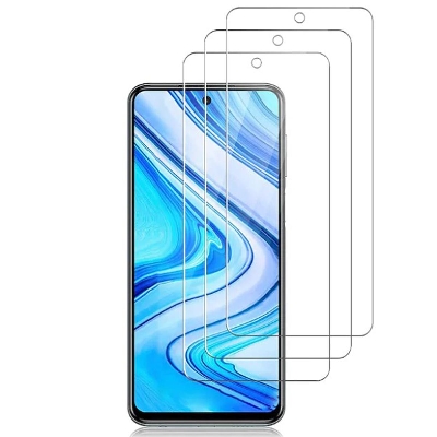 Picture of 3Pcs Glass For Xiaomi Redmi Note 9 Pro Max Screen Protector Full Water Color Transparent Tempered Glass
