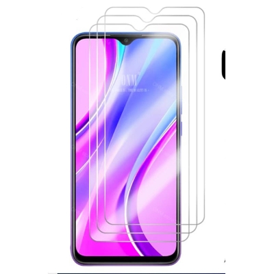 Picture of 3Pcs Glass For Xiaomi Redmi 9 Screen Protector Full Water Color Transparent Tempered Glass