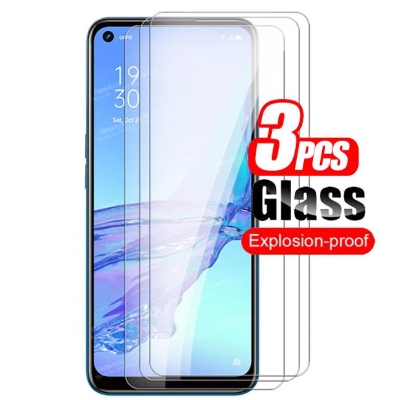 Picture of 3Pcs Glass For Oppo A53 Screen Protector Full Water Color Transparent Tempered Glass