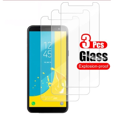 Picture of 3Pcs Glass For Samsung Galaxy J6 Screen Protector Full Water Color Transparent Tempered Glass
