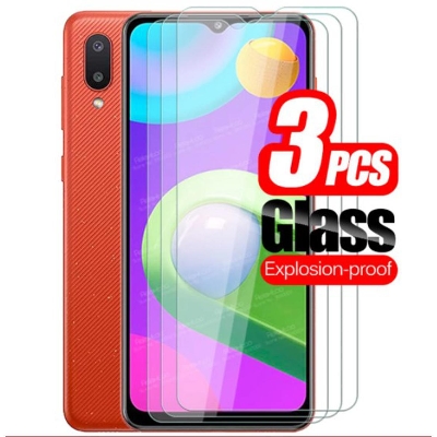 Picture of 3Pcs Glass For Samsung Galaxy M02 Screen Protector Full Water Color Transparent Tempered Glass