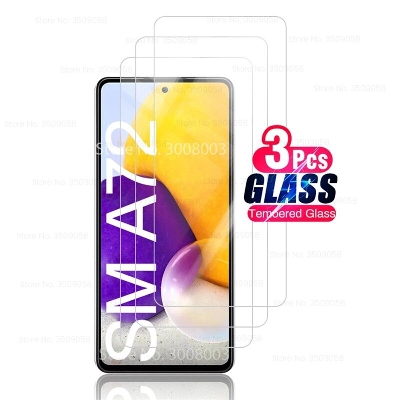 Picture of 3Pcs Glass For Samsung Galaxy A72 Screen Protector Full Water Color Transparent Tempered Glass