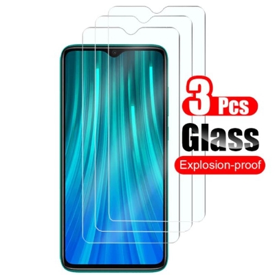 Picture of 3Pcs Glass For Xiaomi Redmi Note 8 Pro Clear Screen Protector Full Water Color Transparent Tempered Glass