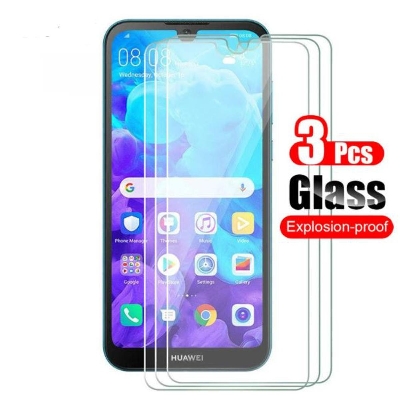 Picture of 3Pcs Glass For Huawei Y5 2019 Screen Protector Full Water Color Transparent Tempered Glass