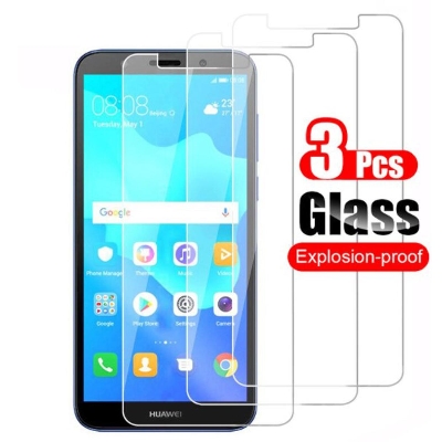 Picture of 3Pcs Glass For Huawei Y5 2018 Screen Protector Full Water Color Transparent Tempered Glass