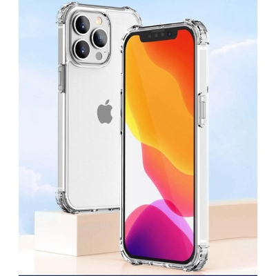 Picture of For iPhone 13 Transparent 6D Crystal silicone Bumper case antiShock corner Clear back cover