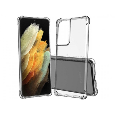 Picture of For Samsung Galaxy S21 Ultra Transparent 6D Crystal silicone Bumper case antiShock corner Clear back cover - Phone Back Cover
