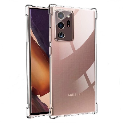 Picture of For Samsung Galaxy Note 20 Ultra Transparent 6D Crystal silicone Bumper case antiShock corner Clear back cover