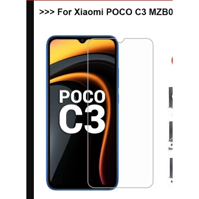 Picture of 2Pcs Glass For Xiaomi Poco C3 Screen Protector Full Water Color Transparent Tempered Glass