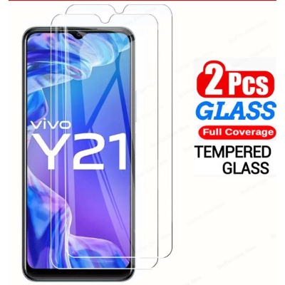Picture of 2Pcs Glass For Vivo Y21 Screen Protector Full Water Color Transparent Tempered Glass