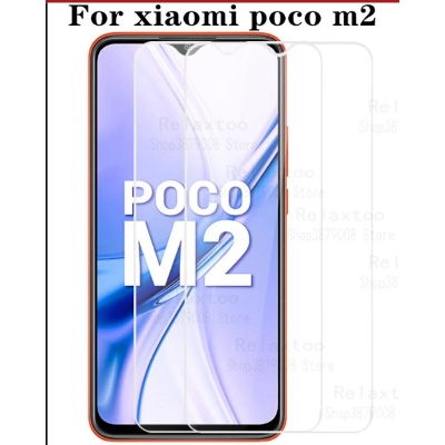 Picture of 2Pcs Glass For Xiaomi Poco M2 Screen Protector Full Water Color Transparent Tempered Glass