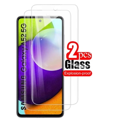 Picture of 2Pcs Glass For Samsung Galaxy A52 Screen Protector Full Water Color Transparent Tempered Glass