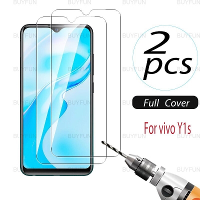 Picture of 2Pcs Glass For Vivo Y1s Screen Protector Full Water Color Transparent Tempered Glass