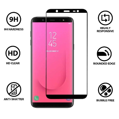 Picture of D Full Glass for Samsung Galaxy J8 Screen Protector 9H full black