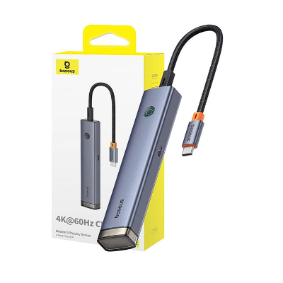 USB Hub Baseus 6-Port HUB AIR UltraJoy Series Type-C - HDMI, USB3.0x2, USB2.0, C3.0, PD (grey) AR Trading Official Storeonline shop bangladeshothoba.com