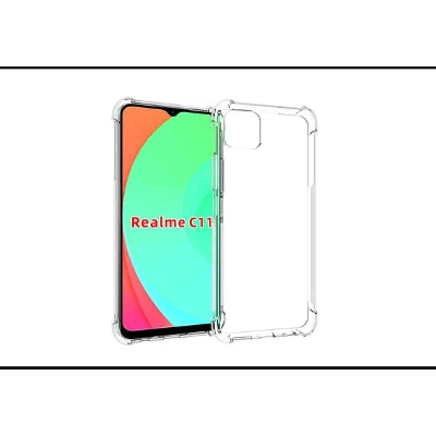 Picture of For Oppo Realme C11 ultra Slim Transparent anti shock side bumper corner 4D Crystal clear camera cutting cover