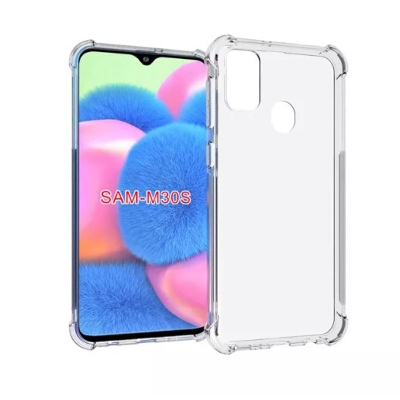 Picture of For Samsung Galaxy M30s ultra Slim Transparent anti shock side bumper corner 4D Crystal clear camera cutting cover