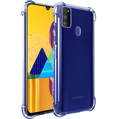 Picture of For Samsung Galaxy M21 ultra Slim Transparent anti shock side bumper corner 4D Crystal clear camera cutting cover