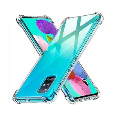 Picture of For Samsung Galaxy A51 ultra Slim Transparent anti shock side bumper corner 4D Crystal clear camera cutting cover