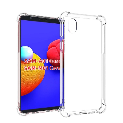 Picture of For Samsung Galaxy A01 Core ultra Slim Transparent anti shock side bumper corner 4D Crystal clear camera cutting cover
