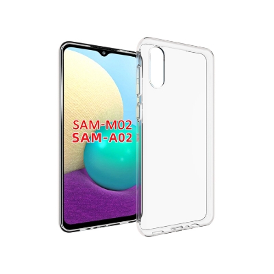 Picture of For Samsung Galaxy M02 A02 ultra Slim Transparent anti shock side bumper corner 4D Crystal clear camera cutting cover
