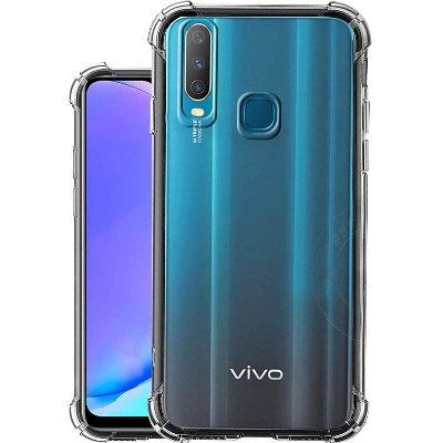 Picture of For Vivo Y17 ultra Slim Transparent anti shock side bumper corner 4D Crystal clear camera cutting cover