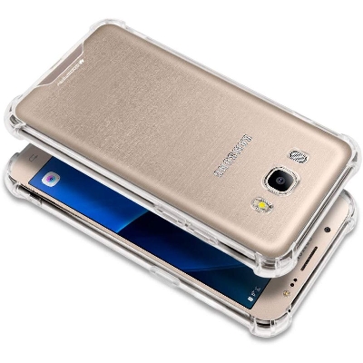 Picture of 5pcs cover For Samsung Galaxy J7 Core ultra Slim Transparent anti shock side bumper corner 4D Crystal clear camera cutting cover