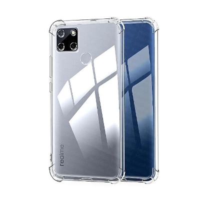 Picture of 5pcs cover For Oppo Realme Narzo 30A ultra Slim Transparent anti shock side bumper corner 4D Crystal clear camera cutting cover