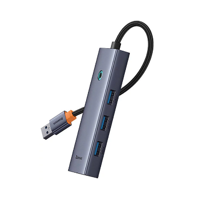 OS-Baseus UltraJoy Series 4-Port HUB Space Grey（USBA to USB3.0*3+RJ45*1） AR Trading Official Storeonline shop bangladeshothoba.com