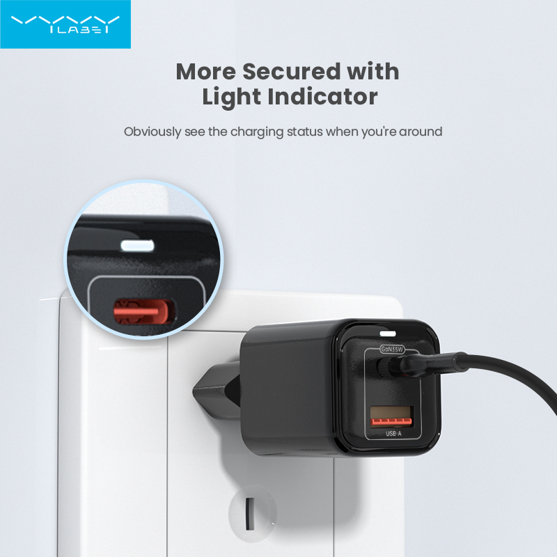  Vyvylabs GaN Fast Charger 35W A+C (EU plug) Black