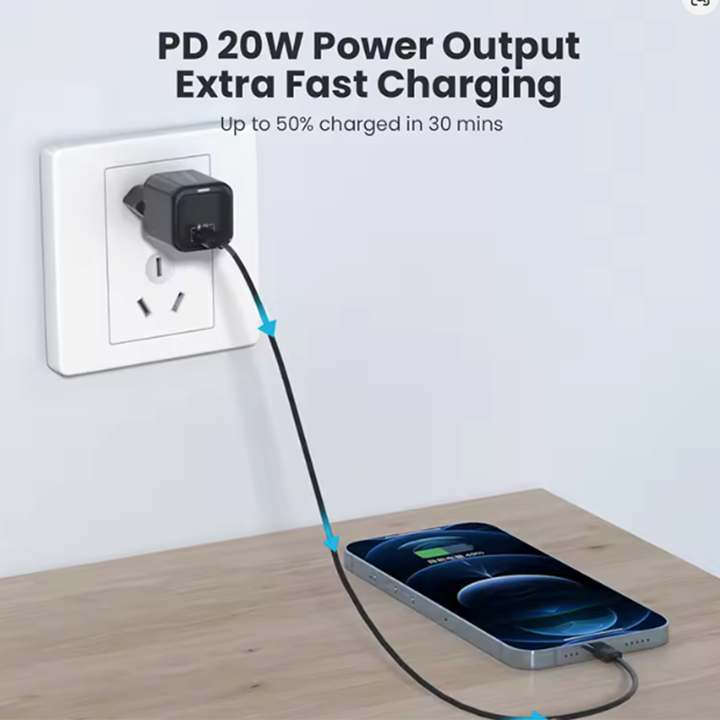 Vyvylabs Polished Fast Charger 20W C (EU plug) Black AR Trading Official Storeonline shop bangladeshothoba.com