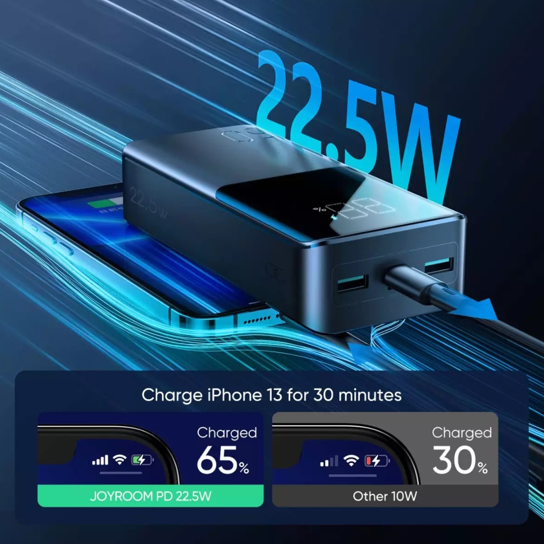 Picture of Joyroom JR-QP193 Super Fast 22.5W Power Bank 30000mAh-Black