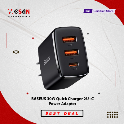 Picture of Baseus 30W USB C Quick Charger Support Type C PD Fast Charging Dual USB Port Portable Phone Charger
